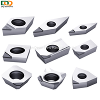 Inserts en diamant PCD personnalisés avec trou pour outils de travail du bois CNC, coupe diamantée pour aluminium, MDF, acrylique, matériaux composites