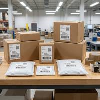 Etiquetas Térmicas Directas Personalizadas en Rollo, Blancas, Autoadhesivas, para Códigos de Barras, Envíos, Paquetería y Embalaje para Comercio Electrónico