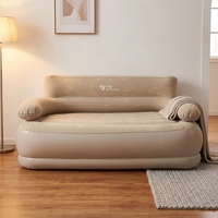 Canapé gonflable d'angle moderne une place avec pompe électrique intégrée, en PVC, garantie, confort optimal, doux, pour usage extérieur