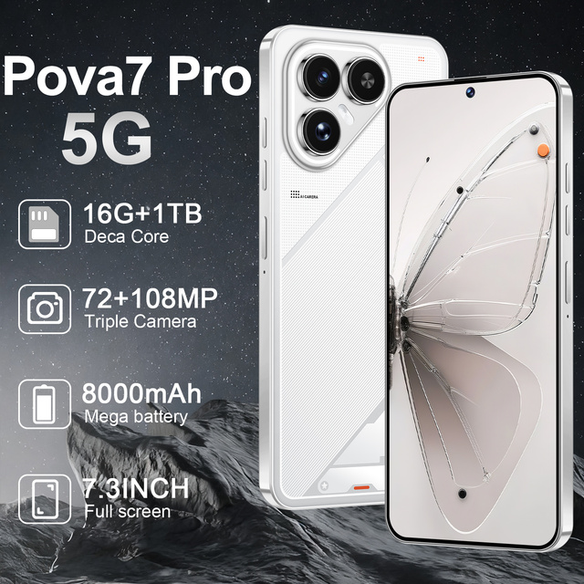 Pova7 Pro Global Version HyperCharge 108MP Triple Camera WQHD+ 120Hz Flow AMOLED Display Smartphone