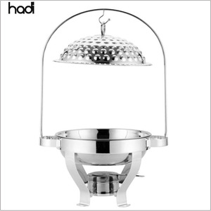 Equipo profesional de restaurante HD Gold, utensilios de servicio martillado real de acero inoxidable, cúpula colgante de lujo de 8L para hoteles - Product Image 2