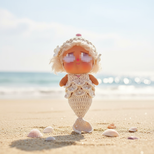 Solo Ropa: Conjunto de Sirena Hecho a Mano para Muñeca Crybaby de 13CM, Estilo Fiesta Canción del Atardecer, con Colgante y Ropa de <span class=keywords><strong>Bebé</strong></span> <span class=keywords><strong>Llorón</strong></span>, Ropa de Pescado Tejida - Product Image 1