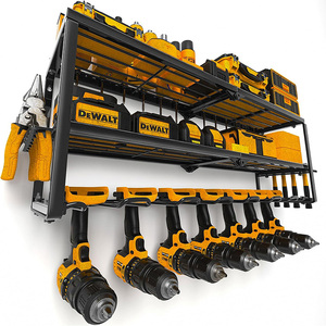 Metal Shelf Utility Racks Shelves for Garage Storage Pegboard Drill Holder Wall Mount Power Tool Organizer Rack