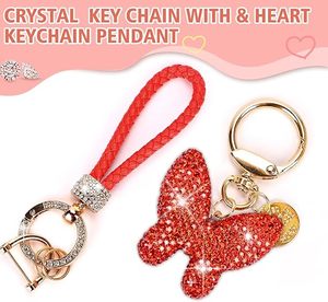 Llavero de pulsera con diseño de corazón bonito, llaveros brillantes personalizados para mujer, niña, accesorios para bolso, venta al por mayor ODM - Product Image 2