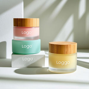 Frasco de crema de vidrio recargable con cubierta de bambú 5G-50g embalaje para el cuidado de la piel <span class=keywords><strong>cosm</strong></span>ético <span class=keywords><strong>Natural</strong></span> Frasco De Vidrio Para <span class=keywords><strong>Cosm</strong></span>é<span class=keywords><strong>tica</strong></span> - Product Image 1