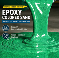 Revêtement de sol en époxy auto-nivelant avec sable de quartz coloré, effet marbre, résistant aux produits chimiques, sol décoratif