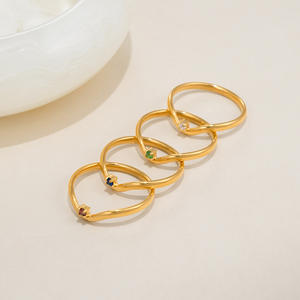 ใหม่ Boho สวยสง่าสายเพทายขนาดเล็กที่มีสีสันแหวน dazan AW 2025ร้อน18K PVD ชุบทองสแตนเลสเครื่องประดับสุภาพสตรี - Product Image 3