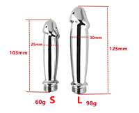 Dispositif de lavage et de nettoyage anal et vaginal en métal en forme de pénis pour usage professionnel (vente en gros)