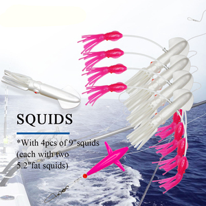 Leurre de pêche Squid Daisy Chain, Appât souple pour la pêche en haute mer, pour la pêche au trolling, pour thon, marlin et gros gibier, vente en gros - Product Image 2