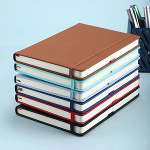 Promotion Gift A4 A5 Promotional A6 Embossed Logo Leather <b>Notebook</b> <b>Dotted</b> Inner Page Binding Elastic Strap for Business - Product Image 2