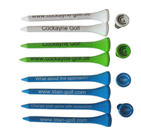Tees de golf personnalisés en bambou biodégradable, 2-3/4 et 3-1/4 pouces, accessoires de golf, tees de golf avec logo personnalisé