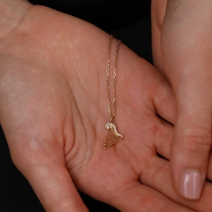 N722-S925 Zilver 18K Verguld Zirkoon Harp Hanger Ketting voor Vrouwen Muziekinstrument Stijl Elegant Ontwerp - Product Image 1