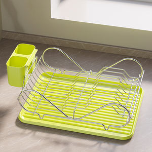 صحن معدني مقاوم للصدأ ، صحن سلكي ، تجفيف وعاء ، تخزين المطبخ مع صينية تصريف - Product Image 2