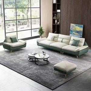 Italian <b>Style</b> Light Luxury Fabric Sofa Straight Three Seater Removable Washable For Small Living Rooms And Apartments - Product Image 1
