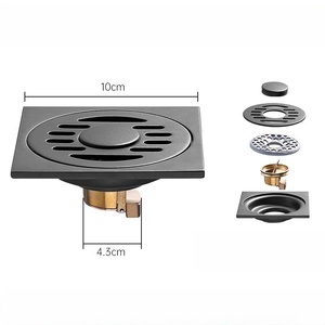 Desagüe de Piso Rectangular Moderno de 4 Pulgadas, Negro Mate, Anticorrosión, para Baño, con Conexión Roscada - Product Image 4