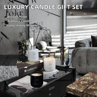 Coffret Cadeau Décoration Maison Écologique DIY Luxe Platine – Bougie en Verre Parfumée Faite Main et Diffuseur à Bâtonnets Longue Durée Fraîcheur Assurée