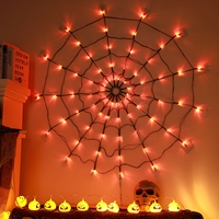 Guirlandes lumineuses LED transfrontalières en forme de toile d'araignée pour Halloween, étanches IP44, longueurs 120/180 cm - Lumières décoratives effrayantes pour le Festival des Fantômes