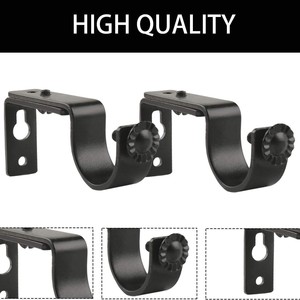 [Approvisionnement direct transfrontalier] <span class=keywords><strong>Tringle</strong></span> <span class=keywords><strong>à</strong></span> <span class=keywords><strong>rideau</strong></span> noire extensible <span class=keywords><strong>à</strong></span> <span class=keywords><strong>fixation</strong></span> supérieure avec support télescopique, design minimaliste moderne - Product Image 3