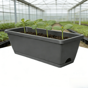 Vaso <span class=keywords><strong>per</strong></span> Fiori in Plastica Resistente dal Design Moderno e Minimalista con Foro di Drenaggio <span class=keywords><strong>per</strong></span> Erbe e Orto - Product Image 1