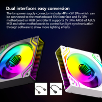Ventilateur de refroidissement PC silencieux Zeromaster 120 mm PWM ARGB RGB, débit d'air haute performance, dissipateur thermique en plastique pour boîtier d'ordinateur de jeu