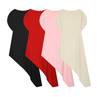 PB&ZA Groothandel Zomer Nieuwe Aanwinst Dameskleding Off-the-Shoulder Puffmouw Asymmetrische Zoom Mini Jurk 2102098