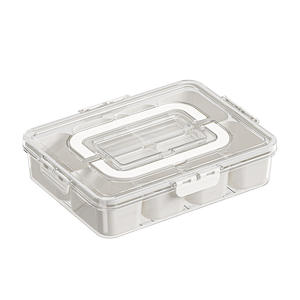 נדנדה מגש נייד מחולק למגש עם מכסה מכסה מיכל מארגן מכולות פלסטיק למקרר - Product Image 5