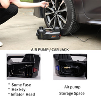 Cric hydraulique pour voiture 12V 5 tonnes, gonfleur de pneus, réparation de garage, ensemble de levage de sol d'urgence, kit de cric électrique puissant pour voiture