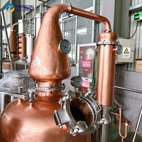 Alambic en cuivre pour whisky 250L 500L 1000L, équipement de distillation commercial pour whisky, alambic en cuivre pour distillerie artisanale