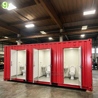 Toilettes portables Goeasy Modern à 3 postes, conteneurisées, avec revêtement antidérapant, écologiques, mobiles et préfabriquées pour l'école et les parcs