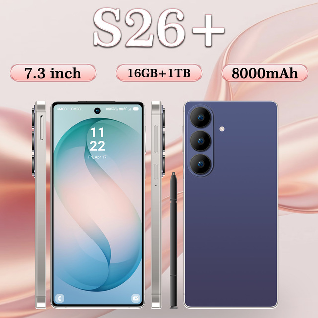 Premium 2026 S26+ Unlocked Android Smartphone Real 4G High Resolution 108MP Rear Camera