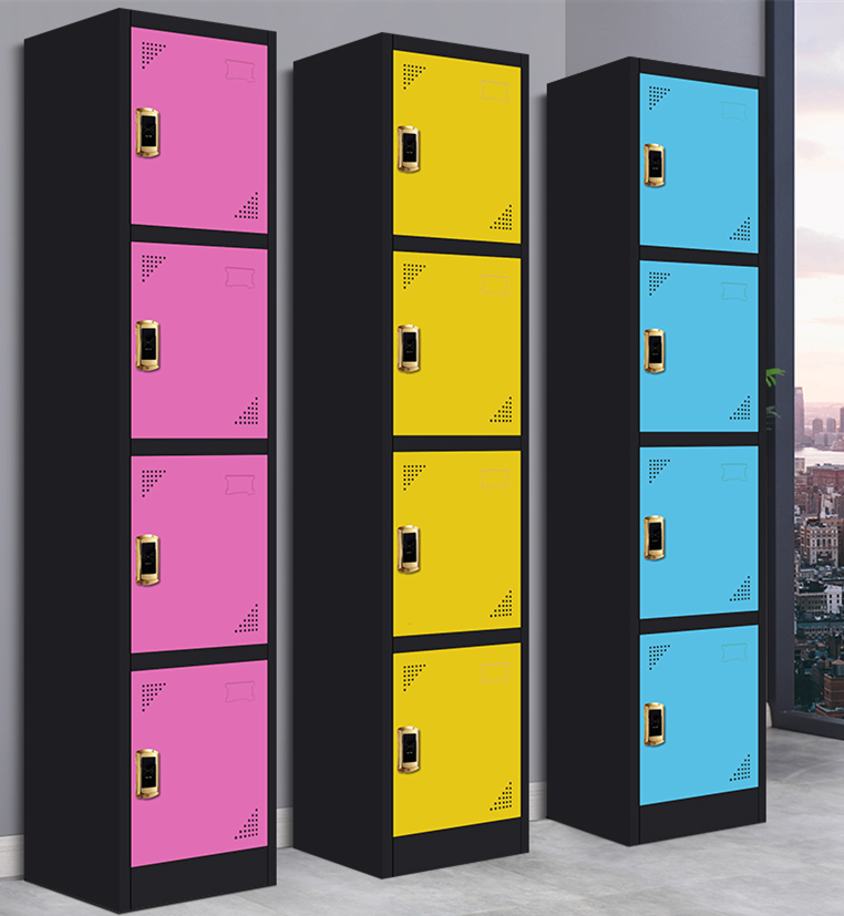 Haute Qualité 4 Portes En Acier Coloré Casier de Garde-Robe