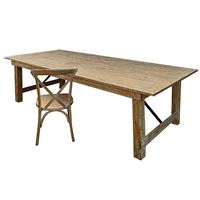 En stock : Table pliante robuste en bois massif, durable, pour banquets et conférences, idéale pour restaurants et cafés (vente en gros)