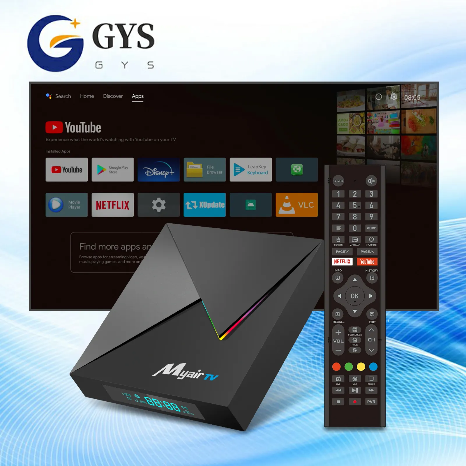 Myair TV Amlogic s905x4 Android 11 Android TVボックスATVBOX 2.4g/5g Wifi Media Play4kスマートTVボックスOTT