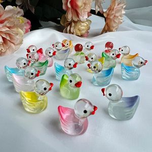 Glow-in-the-Dark Gradient Duck Resin Accessories Epoxy Crafted Cross-Border Micro-Landscape Decorations Hair Clips DIY Phone