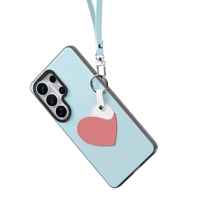 DUXDUCIS Luxury PU Leather Ring-Style Phone Case for Samsung S26 Ultra S26 Shockproof Cute 3D Flower Shockproof Case With Strip