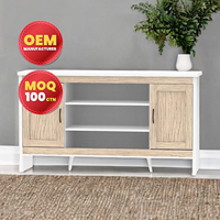 Buffet de salon moderne en bois à 2 portes avec armoire à 3 étagères, mobilier de maison, fabrication OEM en Malaisie, couleur et taille personnalisées