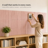 Tableau d'affichage décoratif en feutre rose auto-adhésif en fibres de polyester haute densité pour la maison, le bureau et le studio