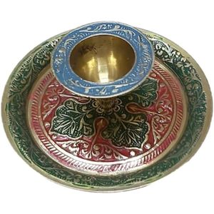 PARIJAT Handicrafts Diwali Home Decorations Blue <b>Red</b> Metal <b>Candle</b> Holders Lanterns & Jars for Lighting & Gifts - Product Image 4