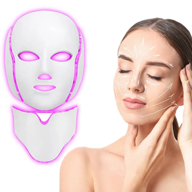 Drops hipping Schönheits produkte ems Anti-Falten-Facelift ing Photon LED-Lichter 7 LED-Farblicht therapie Gesichts-und Hals maske
