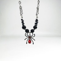 Colliers pendentifs araignée en rubis pour femmes, bijoux de mode, accessoires unisexes