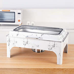 Equipo de Catering Comercial, Recipiente para Calentar Comida de Acero Inoxidable con Ventana de Vidrio, Capacidad de 9L, Calentamiento con Alcohol, Control Manual de Temperatura - Product Image 3