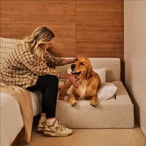 Großhandel Luxus Custom Großes Hunde bett Neues Design Wasserdicht Abnehmbare Ortho pä dische Matratze Couch Memory Foam Boucle Wolle Reptilien - Product Image 2