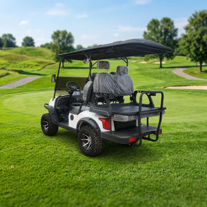 Nuovo Golf Cart Elettrico Bianco a 4 Posti, Batteria al Litio 72V, Alta Velocità, Pneumatici Fuoristrada <span class=keywords><strong>per</strong></span> Fattorie, Parchi, Hotel - Product Image 3