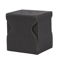 Boîte de rangement séparée en cuir PU au design élégant, avec rabat, personnalisable OEM, pour cartes de jeu et cartes à collectionner