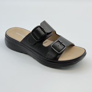 Sandales d'été pour femmes avec boucle de ceinture, double sangle, semelle souple, antidérapantes, décontractées, pour la plage, mode, vente en gros de pantoufles épaisses - Product Image 2