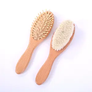 Hot selling Baby WoodenBrush Solid Wood Body sets Cushion Dual Purpose Bamboo Comb Fiber Whisker Comb Hair Brush Body Brush