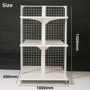 China Factory Custom Exhibition Pharmacy Supermarket Gondola Metal <strong>Shelving</strong> Retail Product Accessories <strong>Mesh</strong> Display Rack Stand - Product Image 2