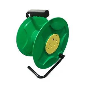 25M British Type Extension Cord Reel Electric Socket Hand Hold 2 Outlets Auto Cable Reel