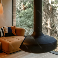 Cheminée suspendue moderne décorative sans fumée pour intérieur, en métal, pour maison et hôtel, avec foyer en coin et foyer central, chauffage sans fumée