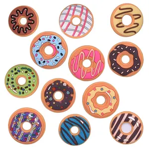 Ornamen gelang bakiak grosir jimat sepatu kue Concha kue sereal Dunkin donat jimat untuk sepatu pesona